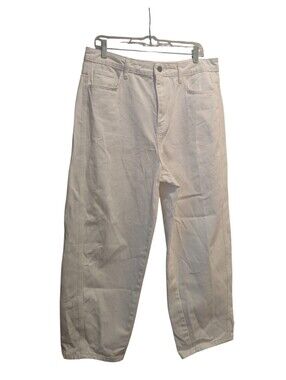 Carolyn Donnelly The Edit Cream Cotton Barrel Leg Trousers US12/UK16/EU44 *Note